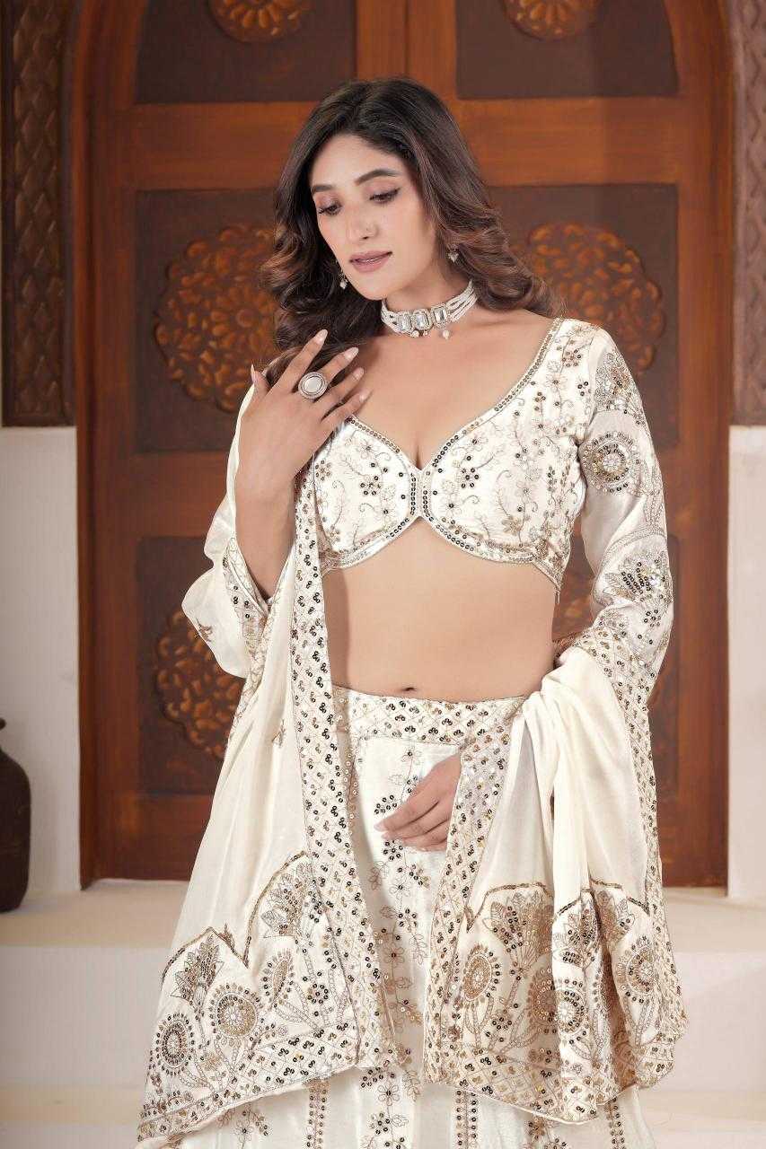 Chinon Silk Designer Sequins Lehenga Outfits